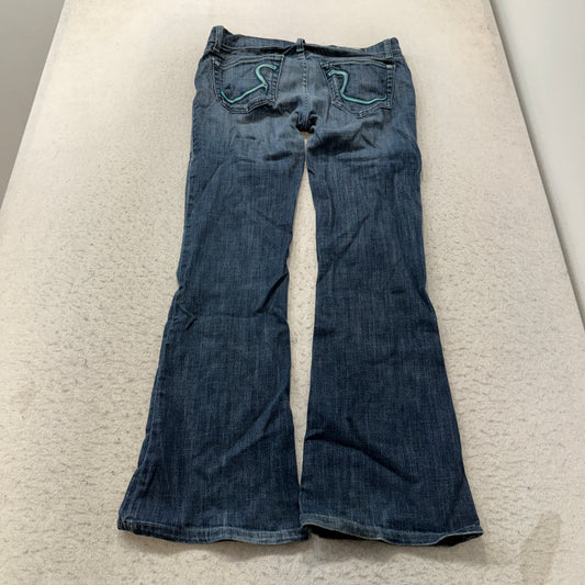 Rock & Republic Flare Jeans Women's Dark Wash Blue Denim Low Rise Size 30 photo 2