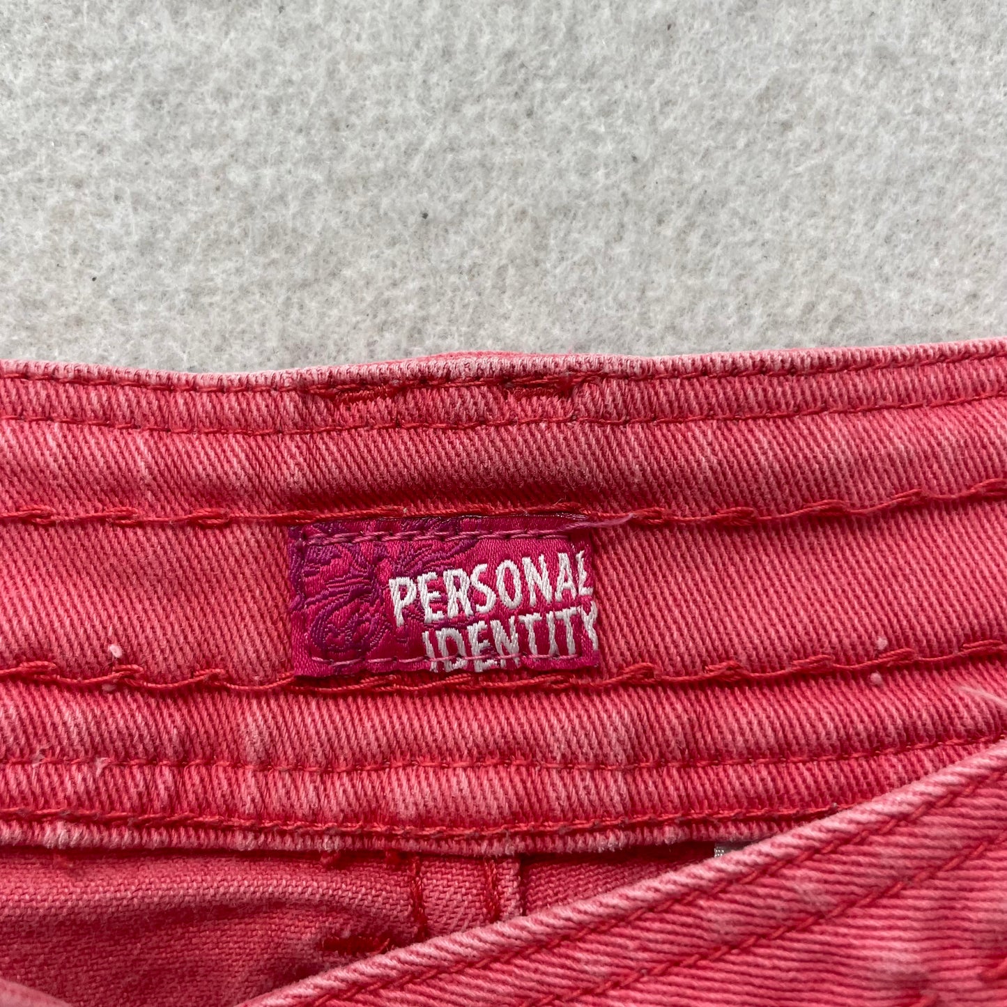 Personal Identity Womens Pink Denim Shorts Cuffed Flap Pockets Low Rise Size W31