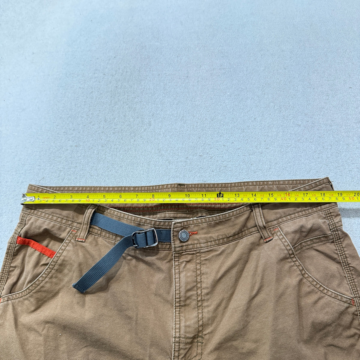 L.L.Bean Belted Canvas Pants Men's Brown Utility Zip Pocket Outdoor Size 38x29 photo 4