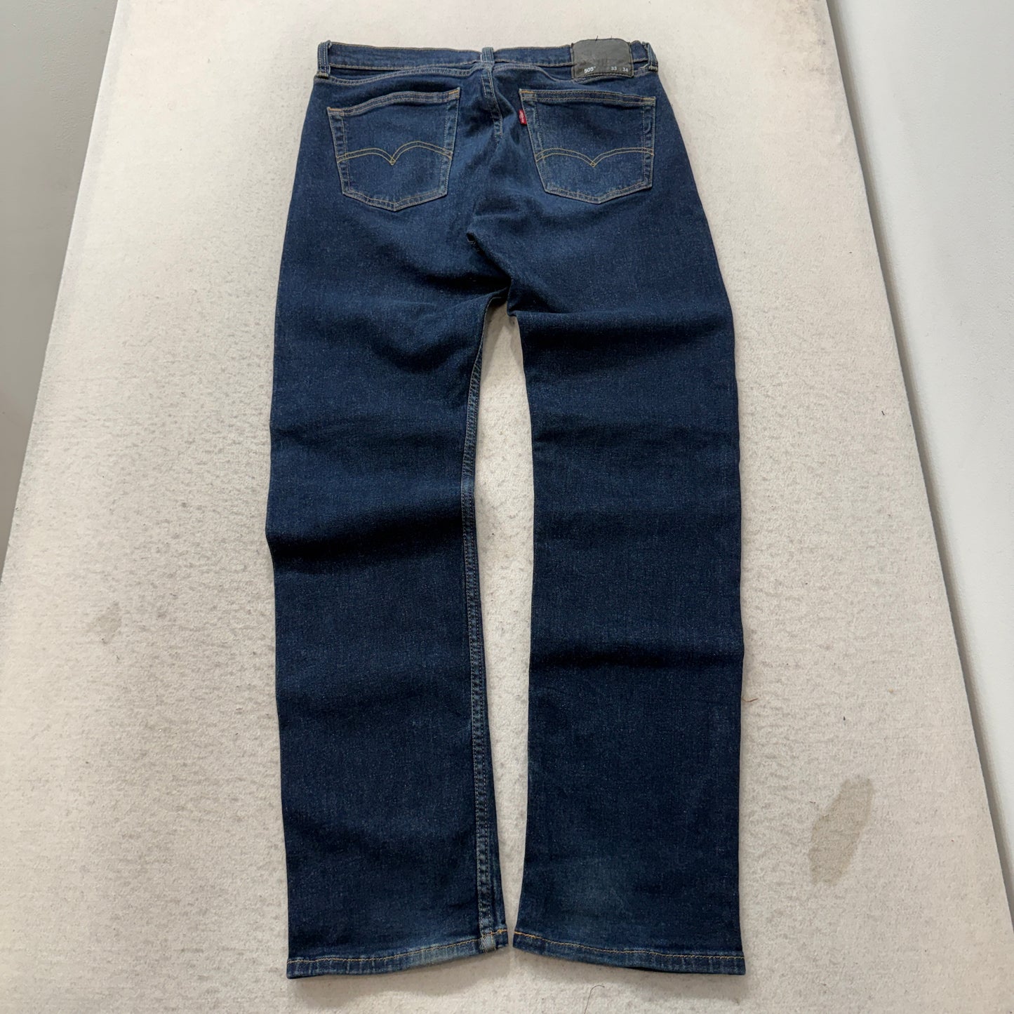 Levi's 505 Men's Blue Denim Jeans Straight Zip-Fly Pocket Classic Size W33xL34