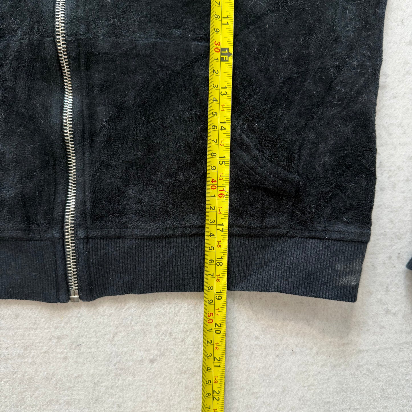 Juicy Couture Black Velour Tracksuit Set Zip Up Hoodie & Flared Pant Logo Size L