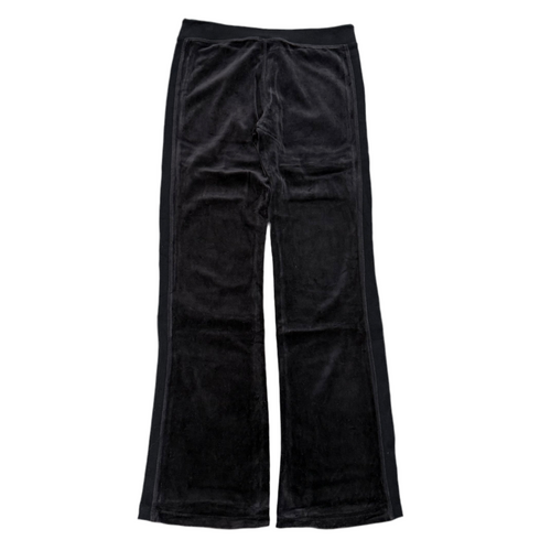 Black Velour Juicy Couture Flared Track Pants SIZE M