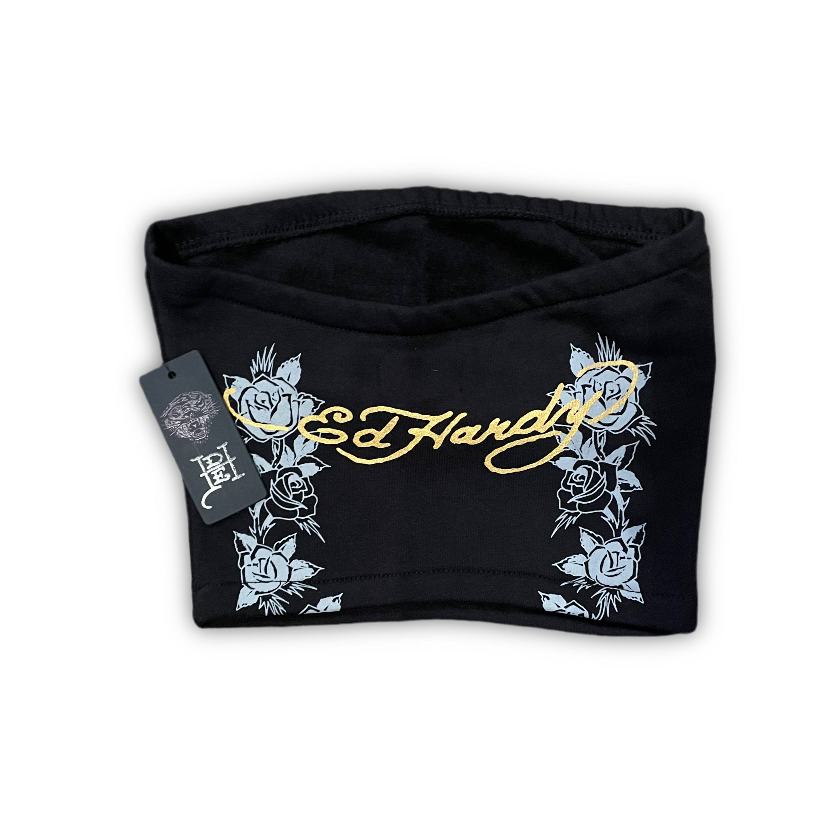 ED HARDY “MARY” BLACK TUBE TOP & PANT SET