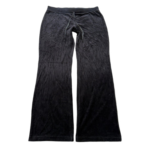 Juicy Couture Women's Charcoal Gray Velour Flared Track Pants Loungewear Size XL