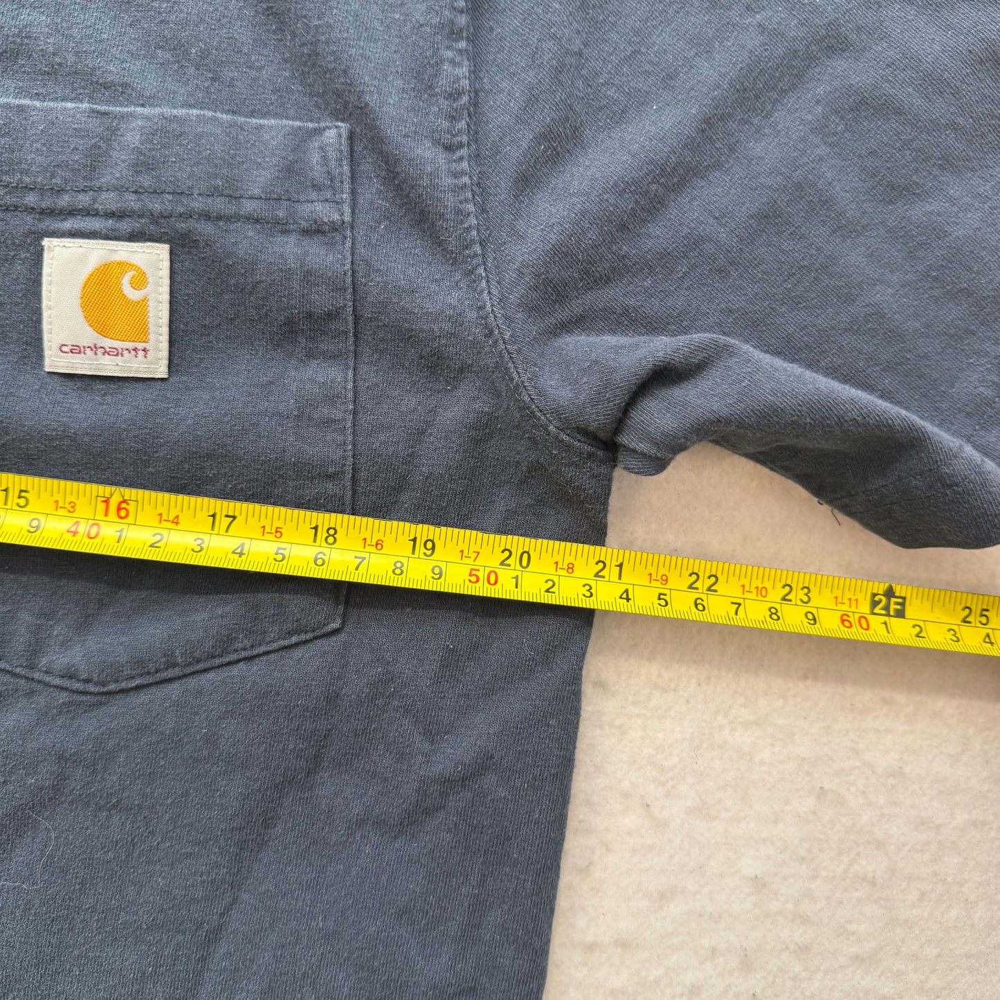 Carhartt Mens Navy 100% Cotton Dearborn Relaxed Pocket T-Shirt Casual Tee Size M