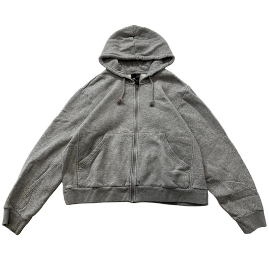 Adidas Women's Grey Full Zip Hoodie Drawstring Pockets Casual Loungewear Size XL