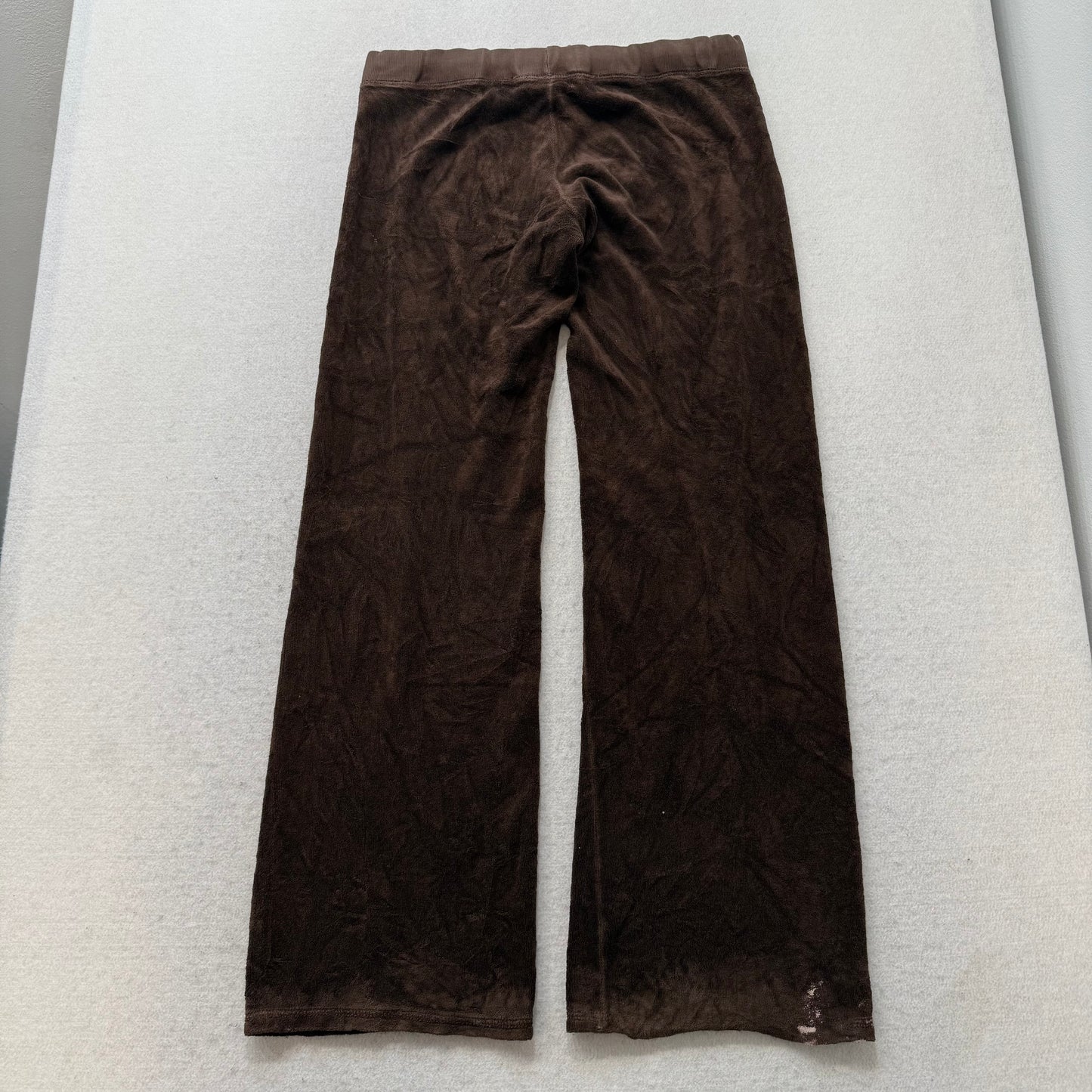 90s Juicy Couture Women's Brown Terrycloth Flared Track Pant Loungewear Size S