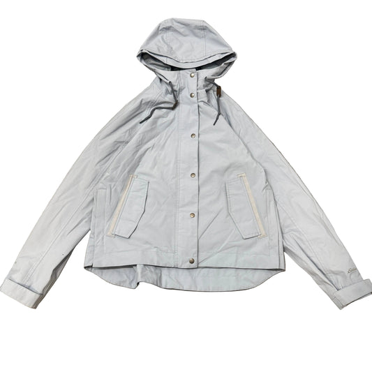 Eddie Bauer Women's Light Blue WeatherEdge Rain Jacket Hooded Windbreaker Size S