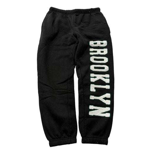 Faded Rose Brooklyn Men's Black Fleece Sweatpants Drawstring Pockets Size M