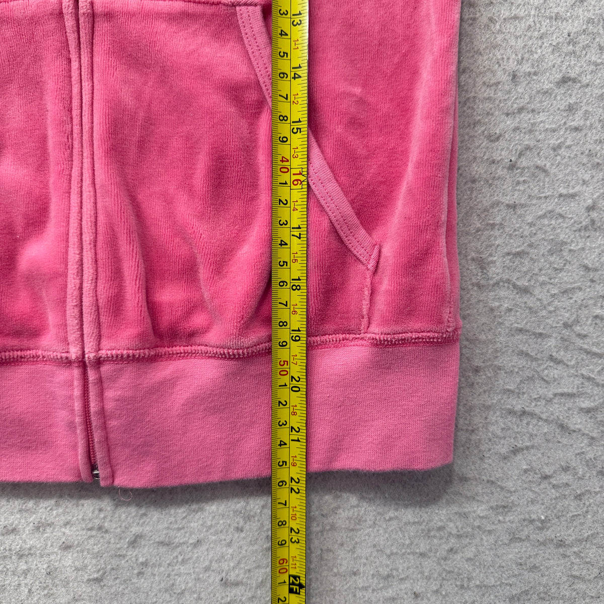 Juicy Couture Women's Pink Velour Zip-Up Hoodie Pockets JC Logo Classic Size S