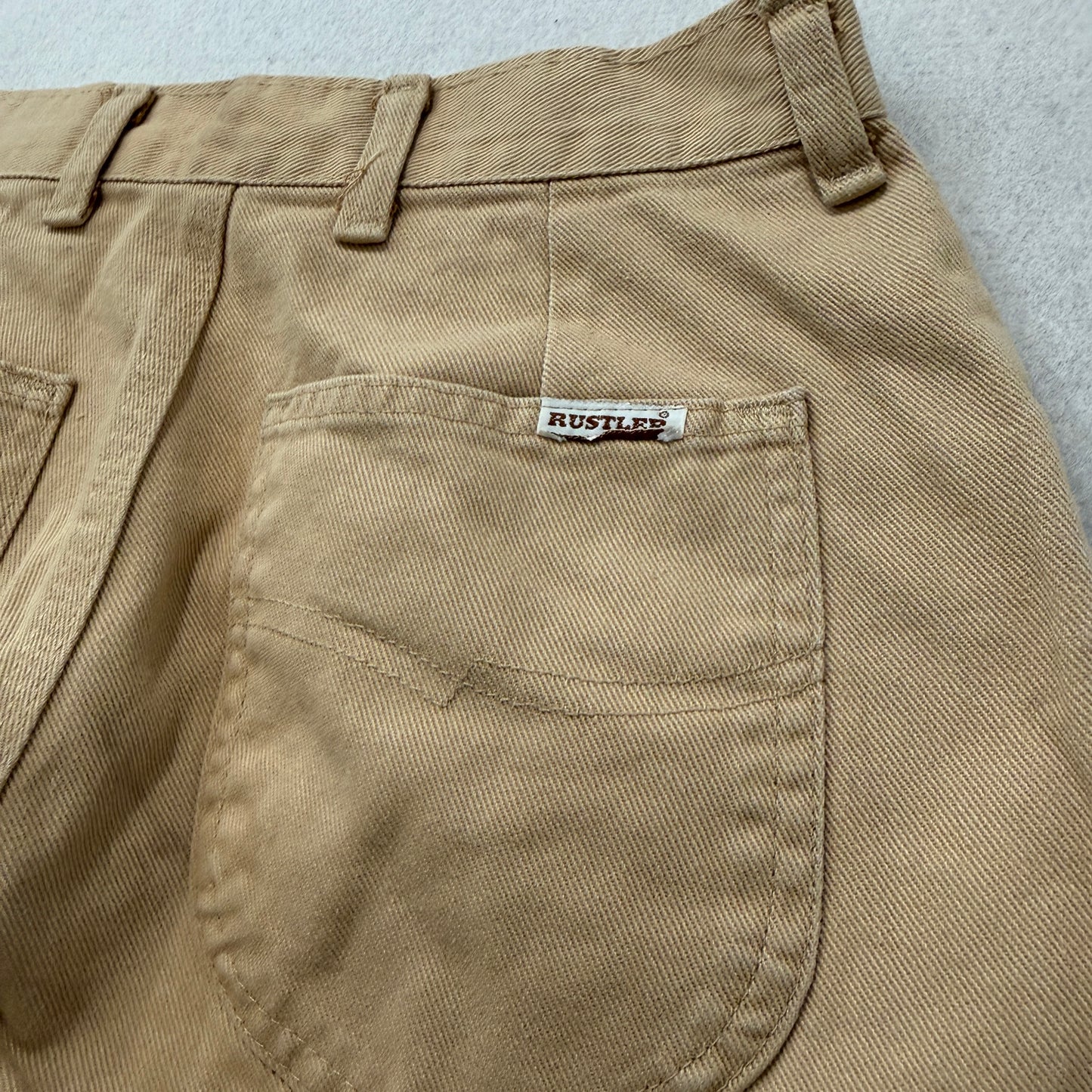 Vintage Rustler Women's Khaki Canvas Pants Pockets Classic  Made In USA Size 10