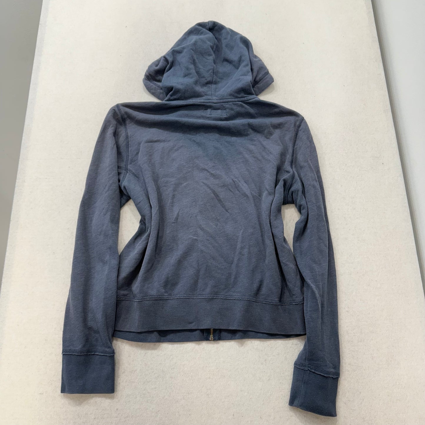 Aeropostale Women's Dusty Blue Full Zip Hoodie Split Kangaroo Pockets Size 2XL