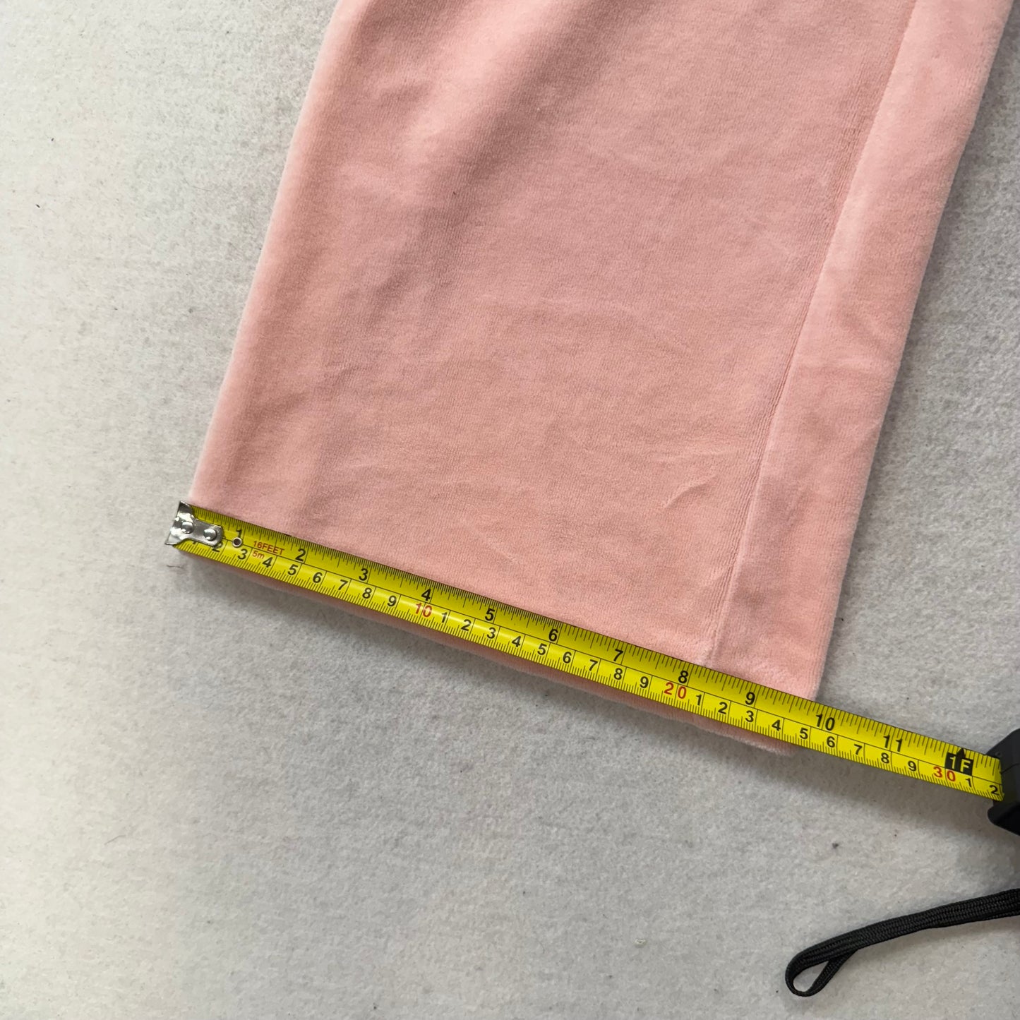 Juicy Couture Women Pastel Pink Velour Flared Track Pant Snap-Flap Pocket Size M