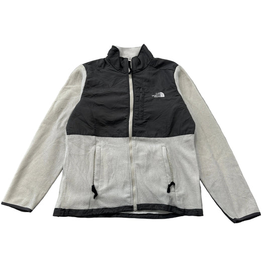 The North Face Womens Denali White Grey Fleece Jacket Size L photo 1
