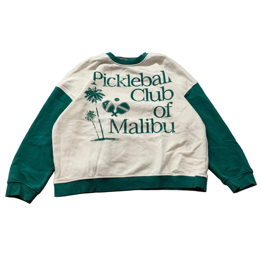 Grayson Threads Pickleball Club of Malibu Women's White Green Sweatshirt Size XL