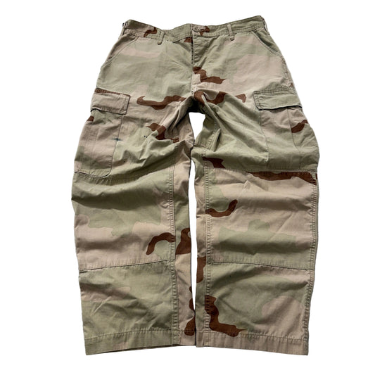 Vintage US Military DCU Men 3-Color Desert Camouflage Cargo Pants - Medium Long