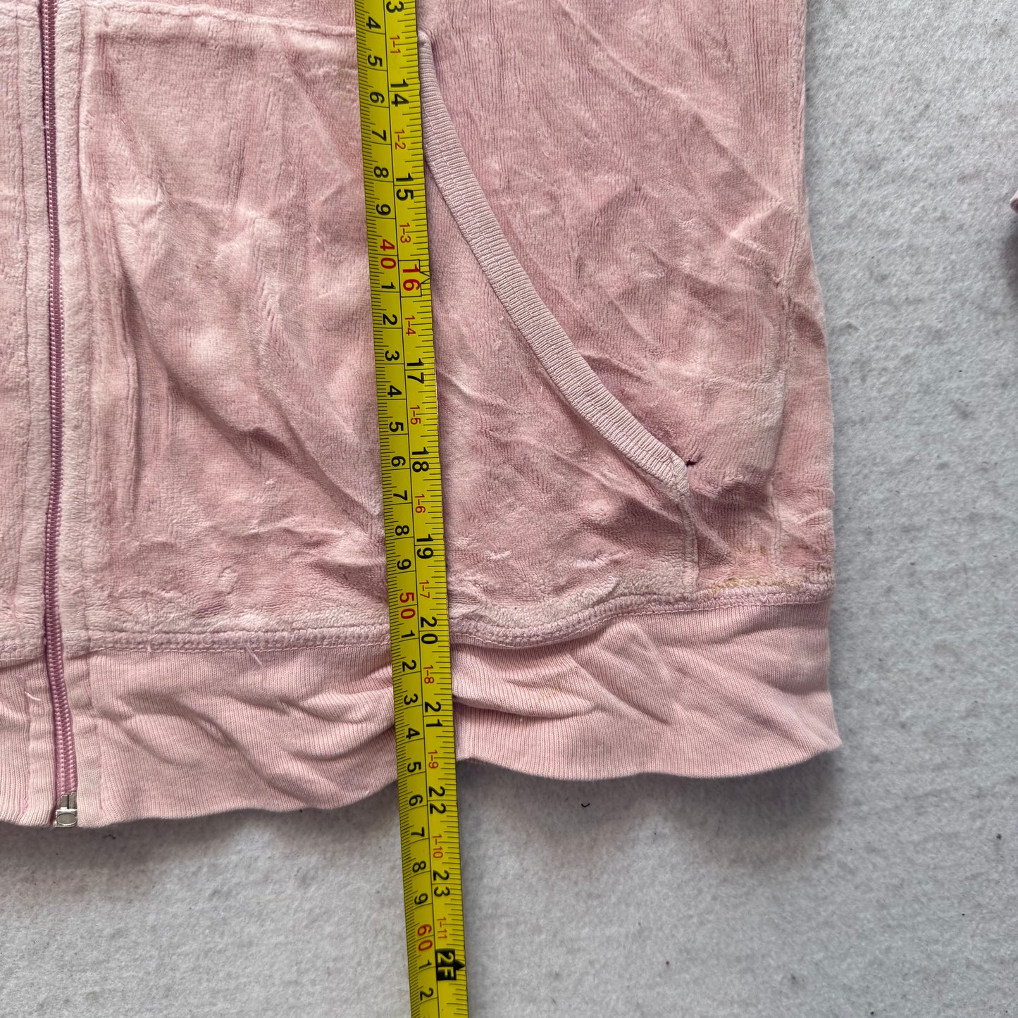 Juicy Couture Dusty Rose Velour Tracksuit Set Zip Up Hoodie & Flared Pant Size L