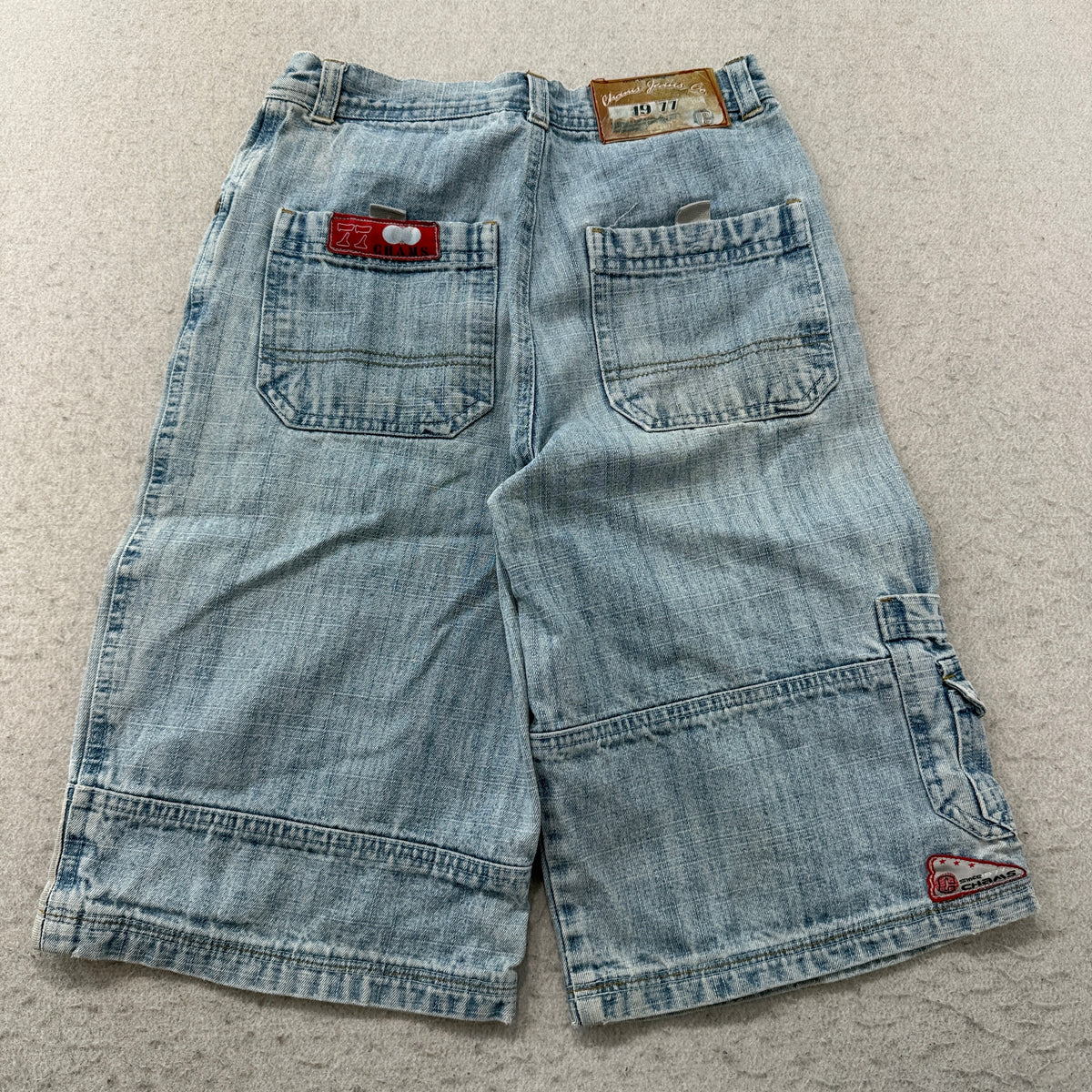 Chams Jeans Boys Light Wash Denim Cargo Shorts Size 10 photo 2