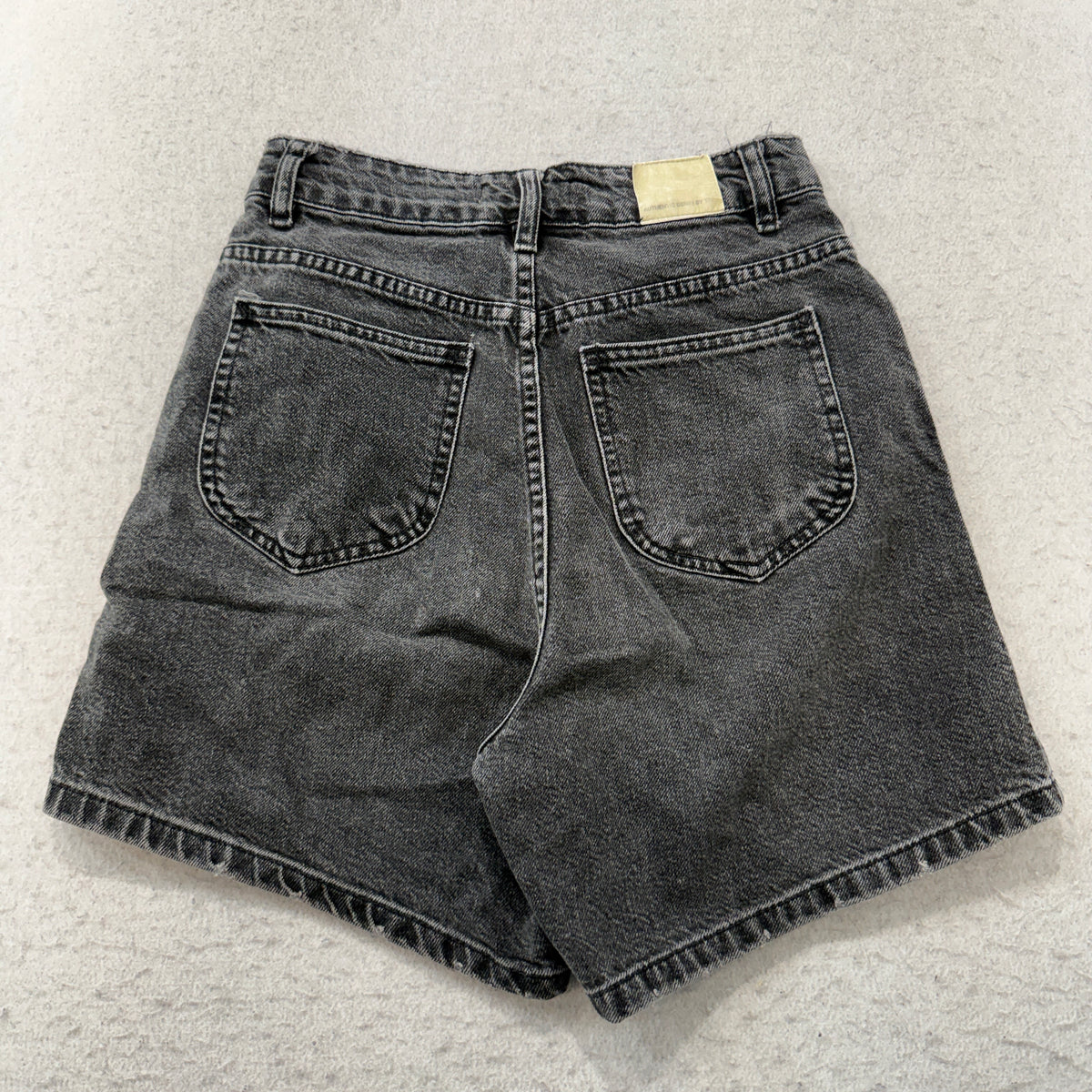 Zara TRF Black Denim Shorts Size 4 photo 2