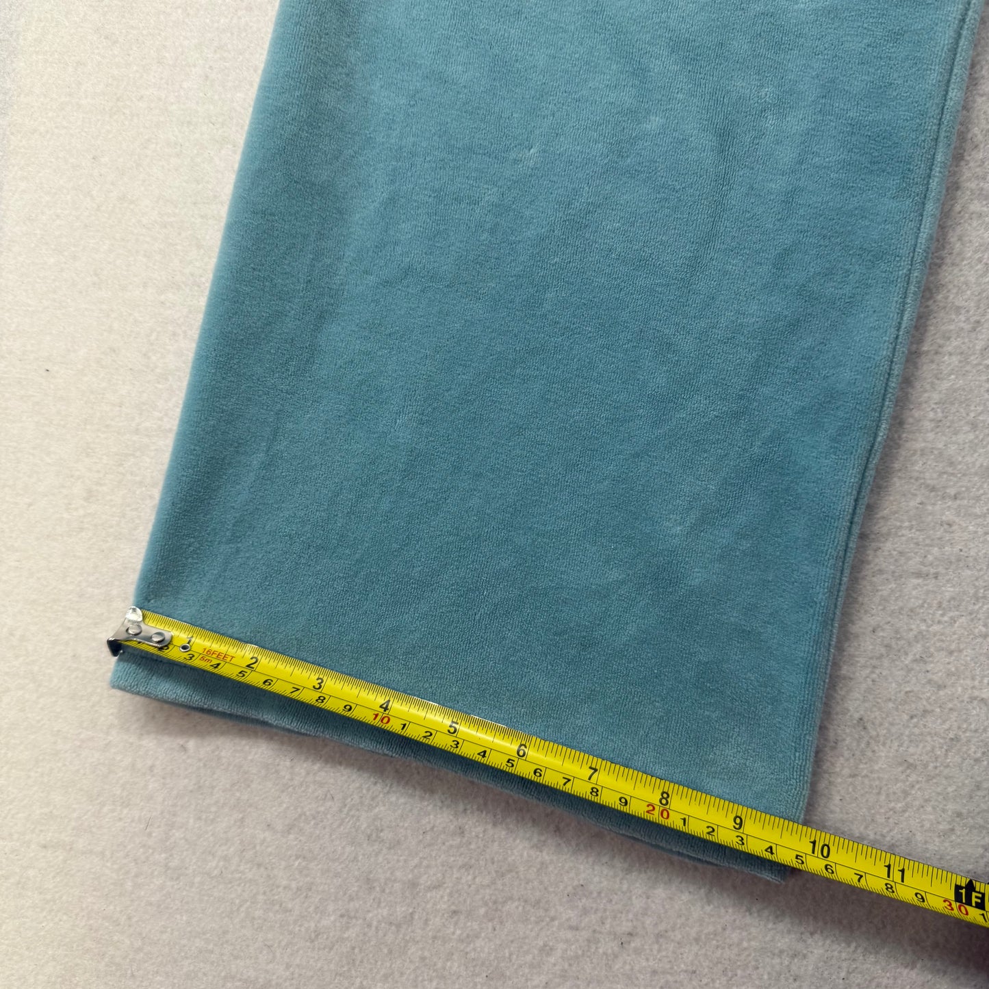 Juicy Couture Women's Turquoise Velour Flared Track Pant Drawstring Y2K Size M