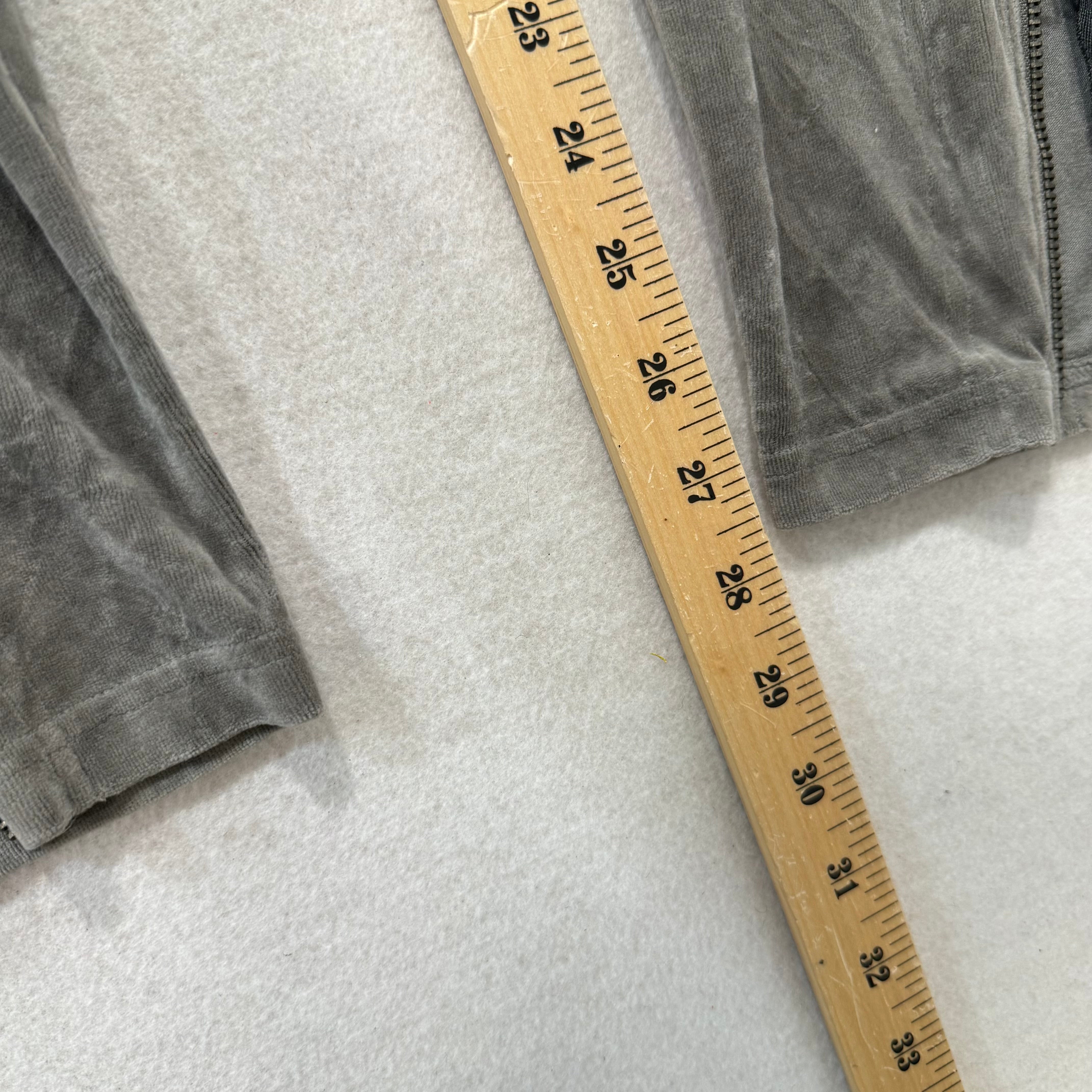 Vintage Juicy Couture Dark Grey Velour Ankle Zipper Crest Pants Size S