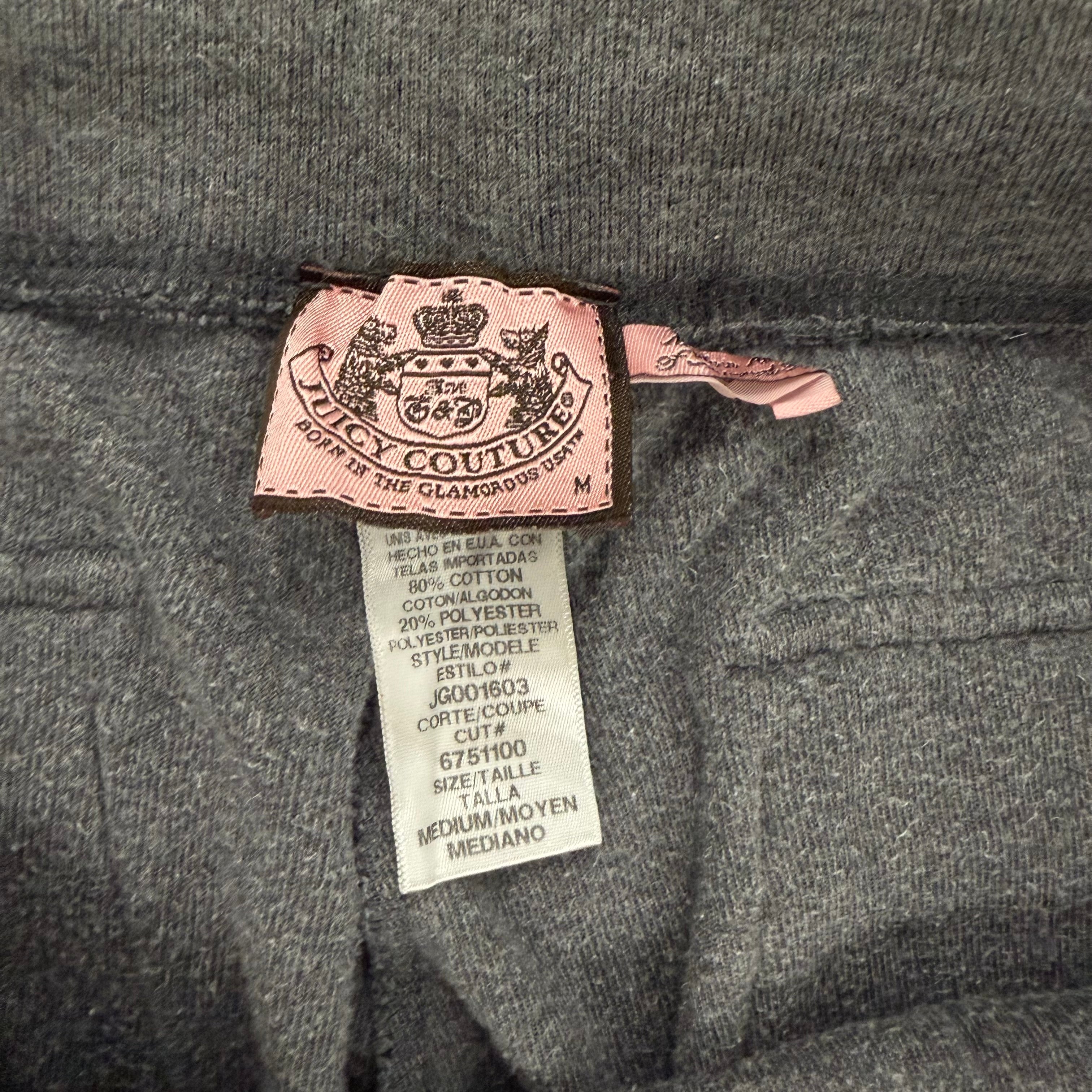 Gray VINTAGE Velour Juicy Couture Flared Back SNAP POCKETS Pants SIZE M