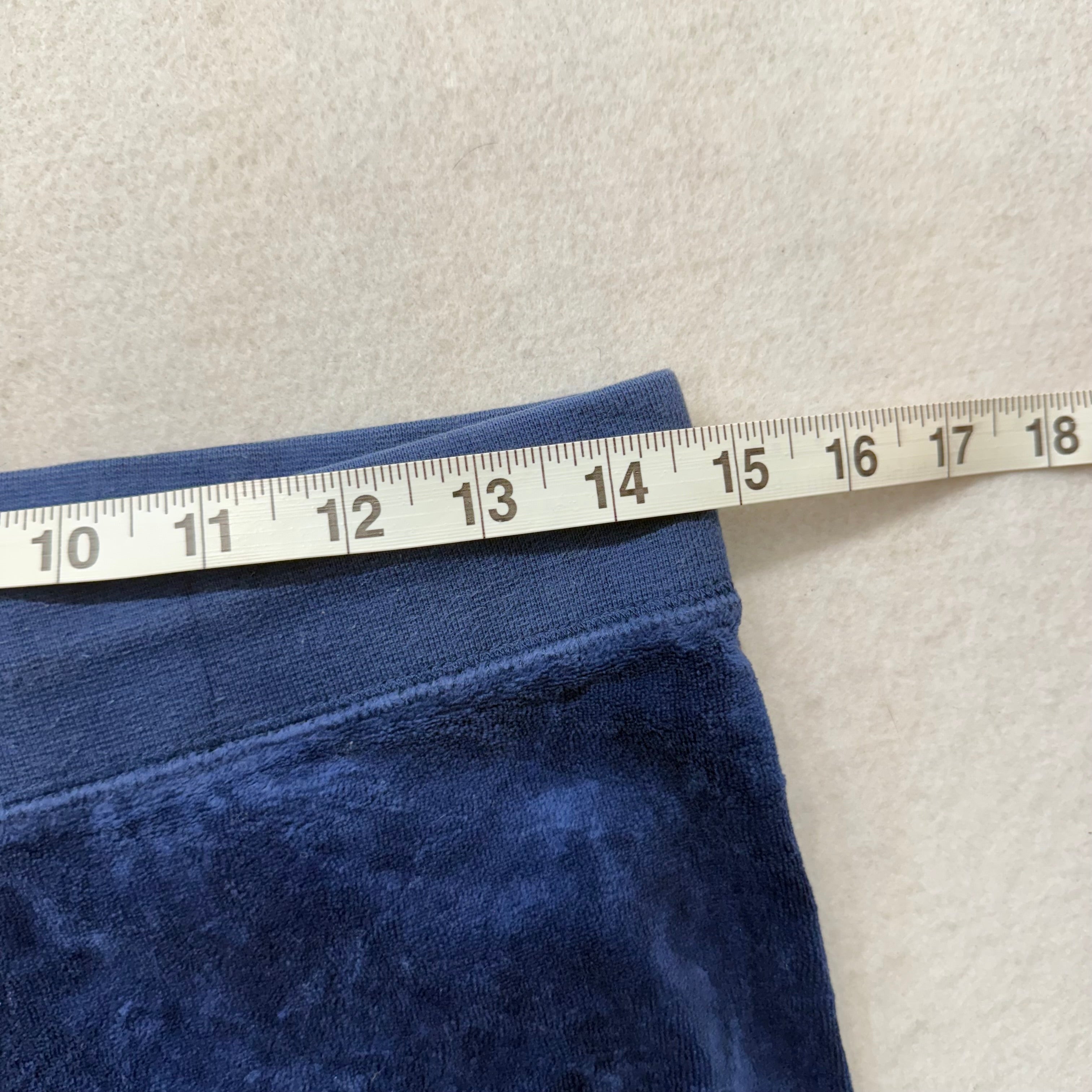 Vintage Juicy Couture Royal Blue Drawstring Flare Velour Pants Size S