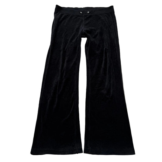 Juicy Couture Women's Black Velour Flare Leg Track Pant Loungewear Casual Size M