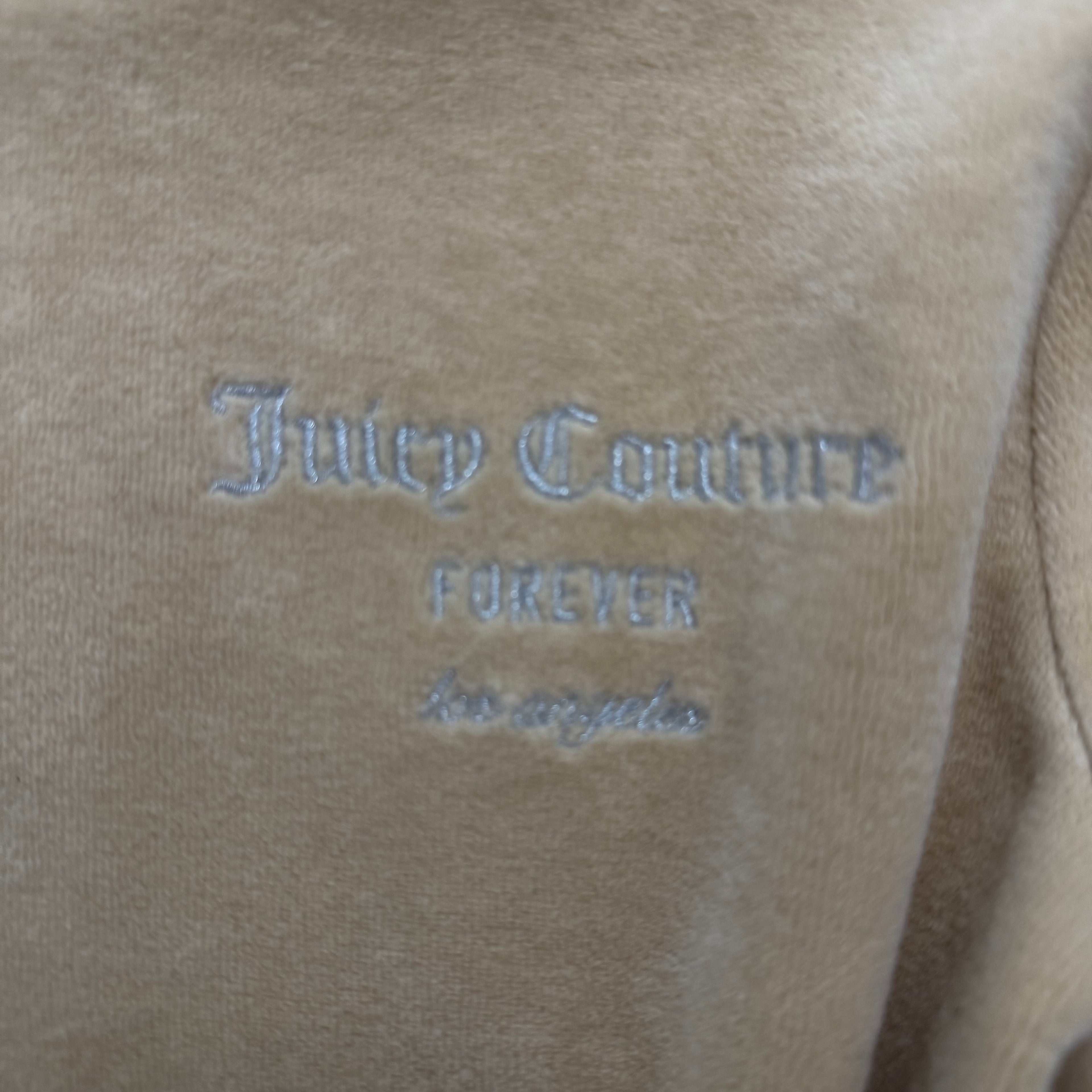 Sand Velour Juicy Couture X Forever 21 Hoodie w/ Rare Rhinestone Design SIZE M