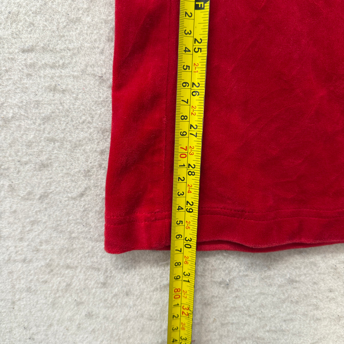 Juicy Couture Women's Red Velour Flared Track Pants Loungewear Elastic Waist - M