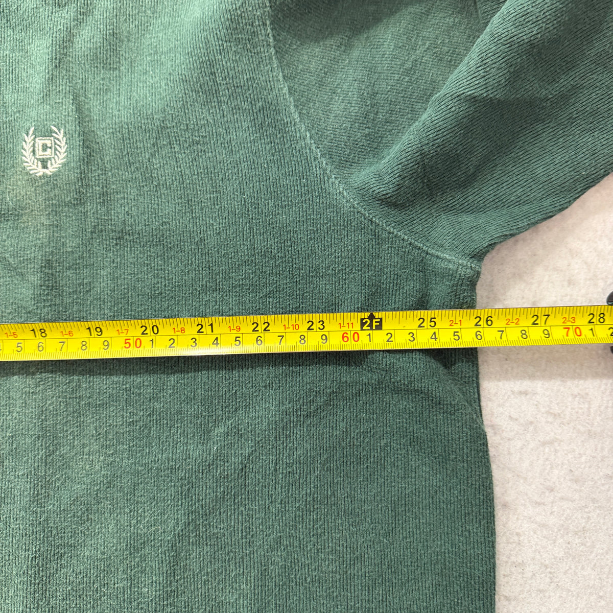 Chaps Green Quarter Zip Cotton Pullover Sweater Size XL photo 4