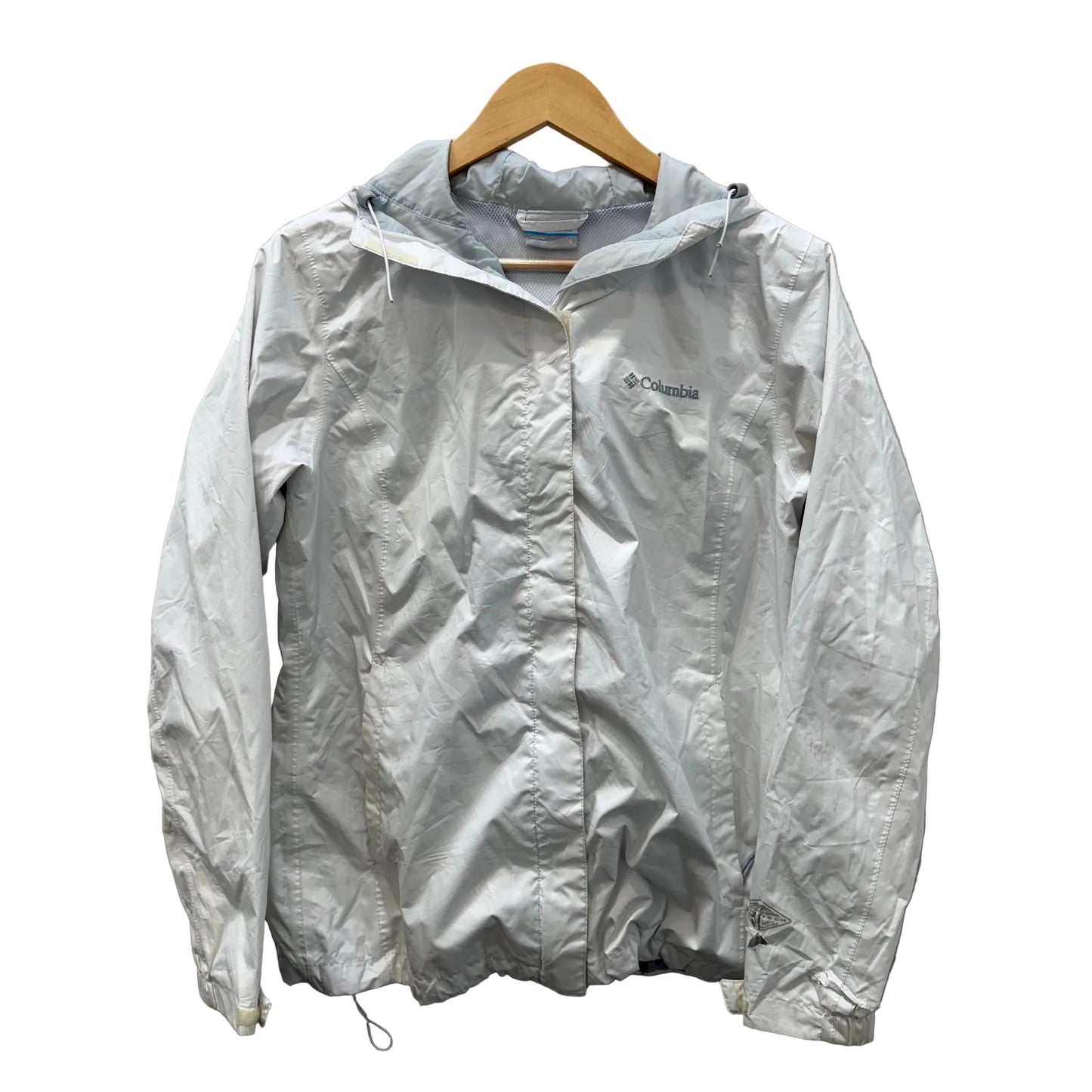 Columbia Women's White Nylon Zip Up Lightweight Windbreaker Jacket Y2K Size S