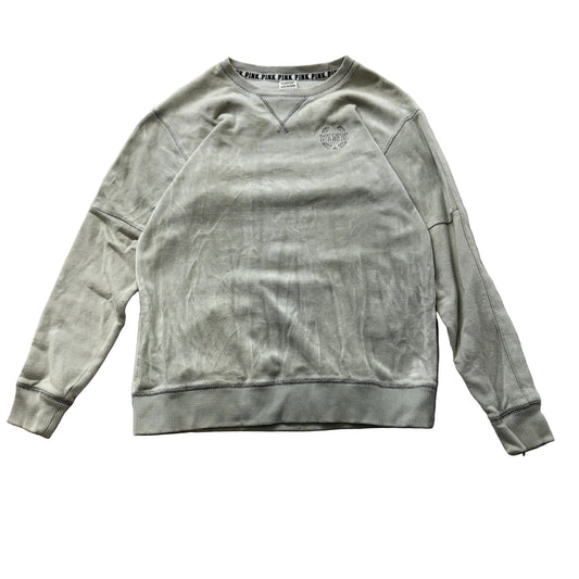 Victoria's Secret PINK Women's Gray Crushed Velvet Crew Neck Sweatshirt Size XS