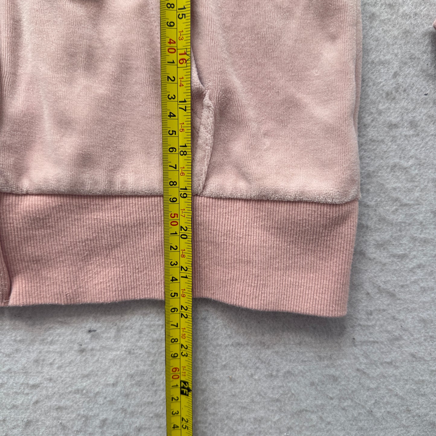 Juicy Couture Women's Dusty Rose Velour Zip-Up Hoodie Drawstring Pocket Size M