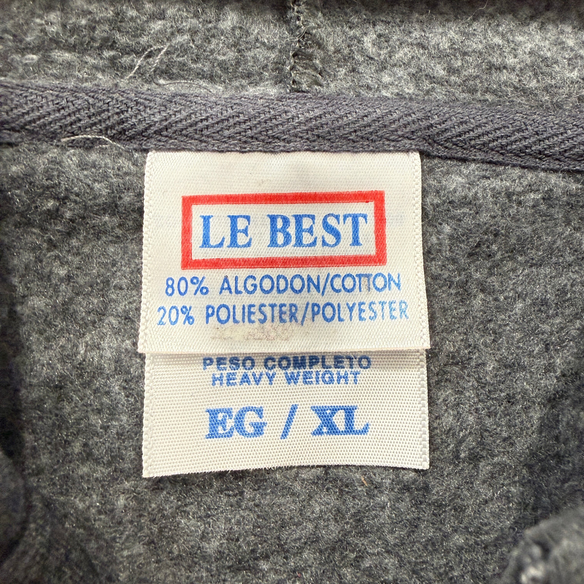 Vintage Le Best Playa Del Carmen, Mexico Men's Grey Full Zip Hoodie Size XL