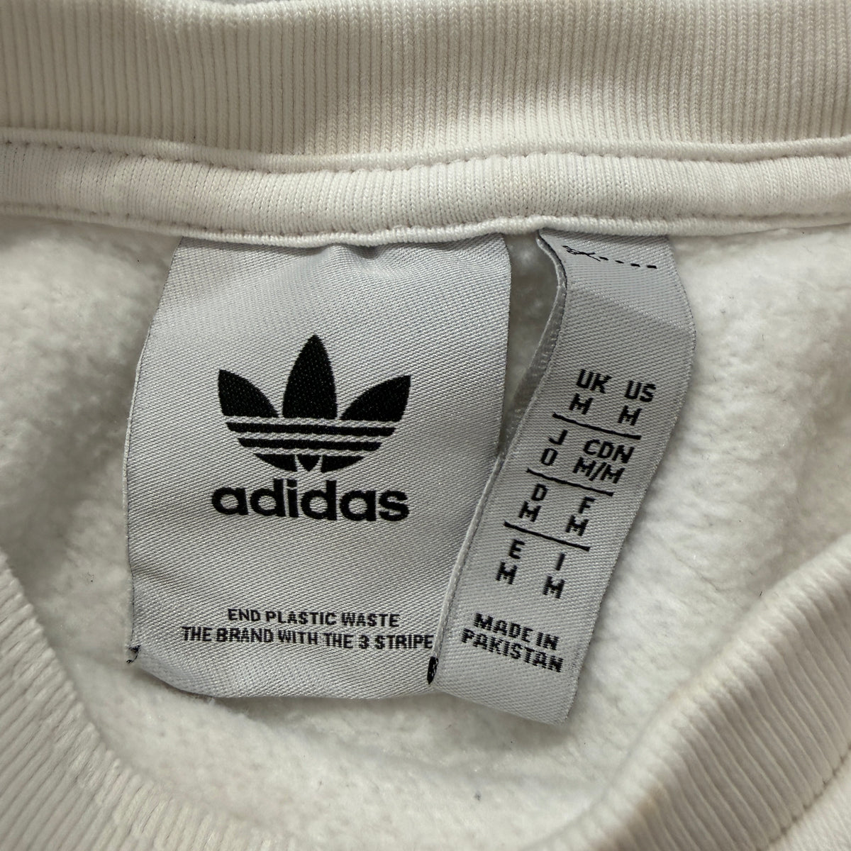 Adidas Originals Men's White Fleece Crewneck Sweatshirt Pullover Classic Size M