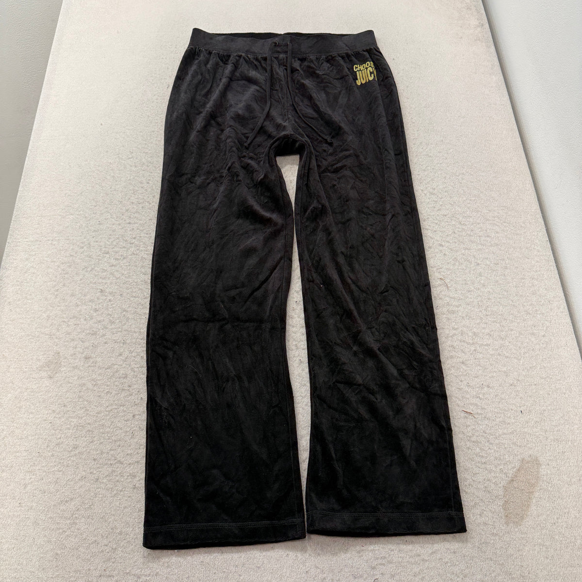 Juicy Couture Choose Juicy Women's Black Velour Tracksuit Set Hoodie & Pant - M
