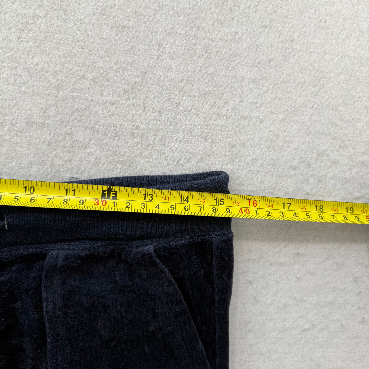 Juicy Couture Women's Navy Blue Velour Flared Track Pant Back Snap Pocket Size M