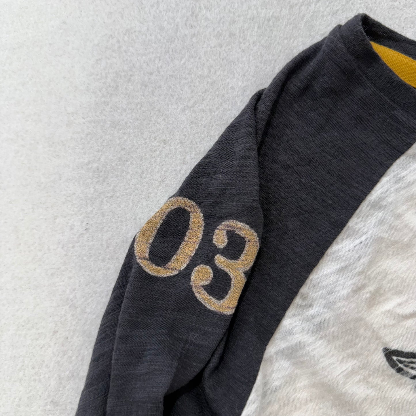 Harley-Davidson Women Black White Long Sleeve Raglan T-Shirt Wing Graphic Size S