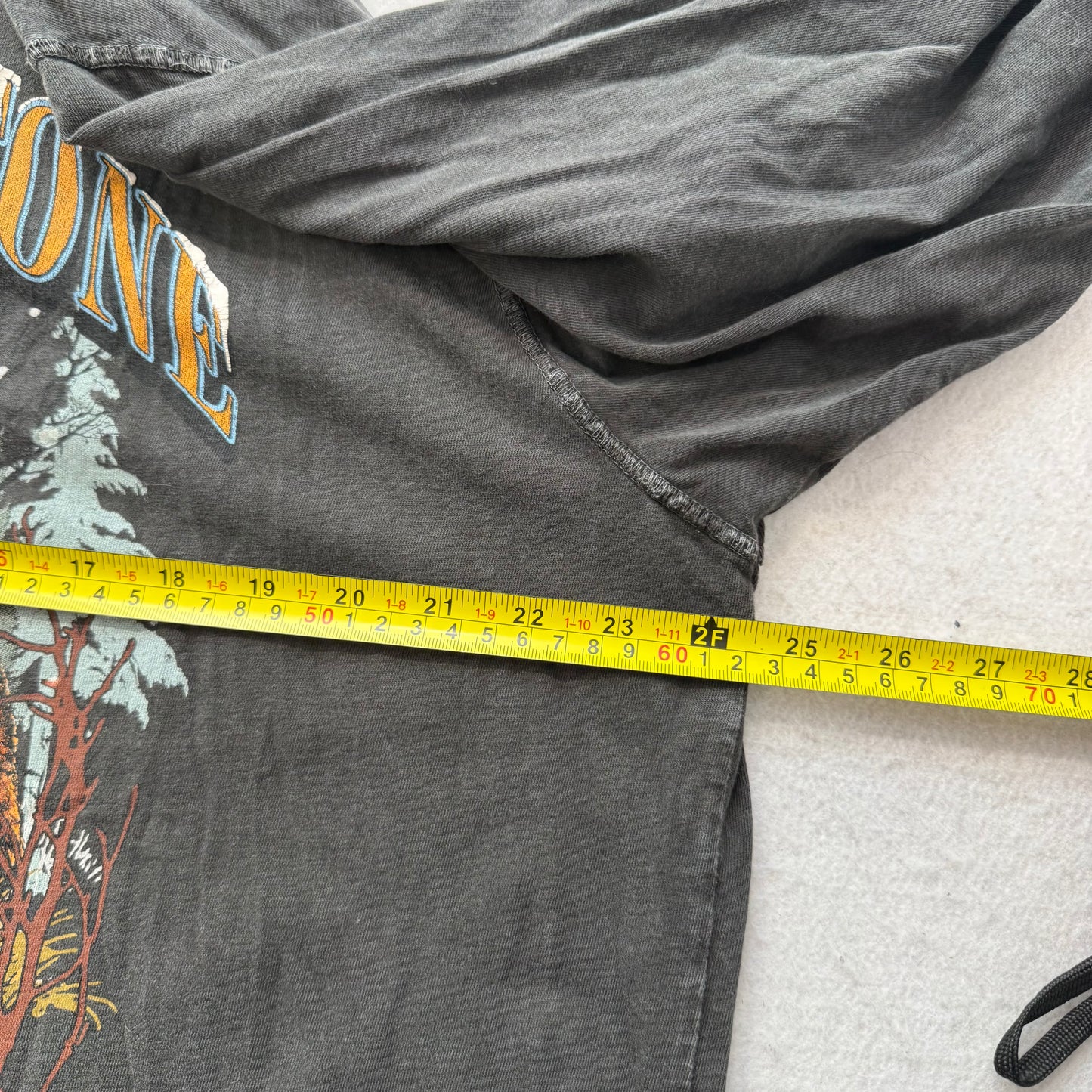 Abercrombie & Fitch Men's Gray Cotton T-Shirt Long Sleeves Graphic Tee Size XL