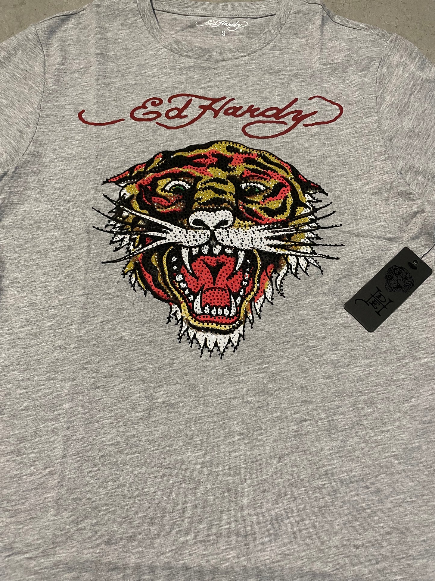 Ed Hardy “tiger” Rhinestone Tee