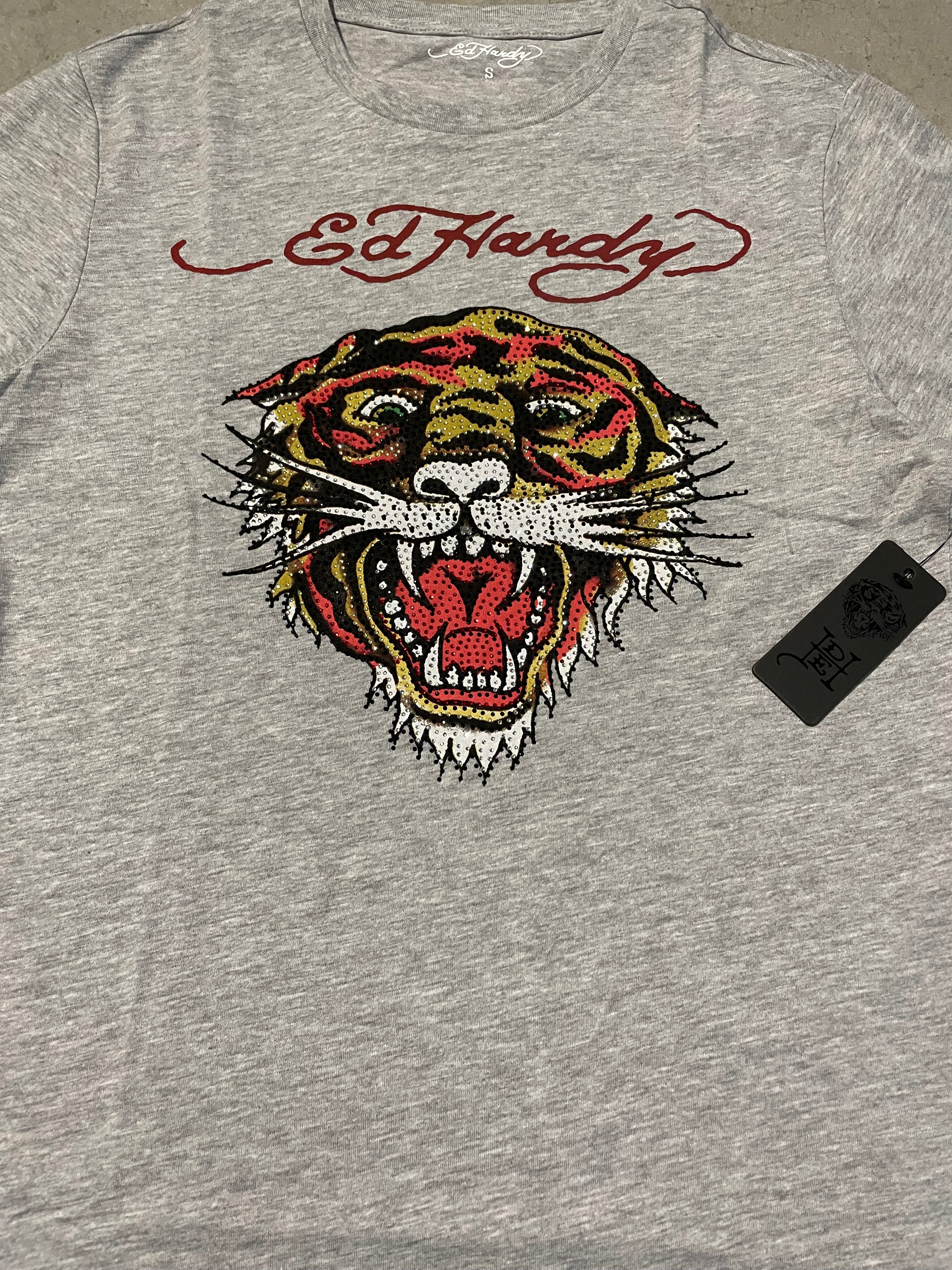 ED HARDY “TIGER ROAR” RHINESTONE TEE