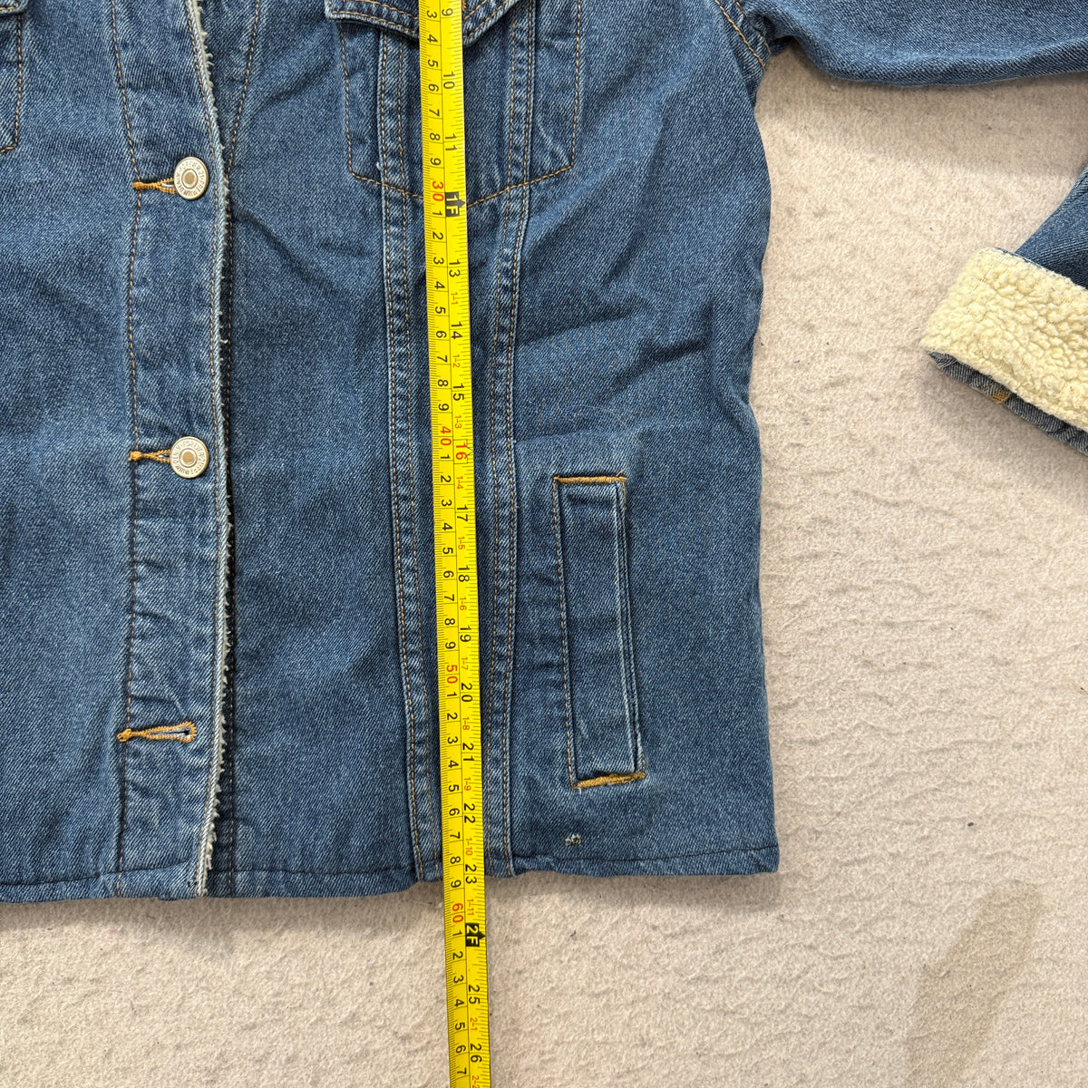 Forever 21 Sherpa Collar Denim Trucker Jacket Size S photo 5