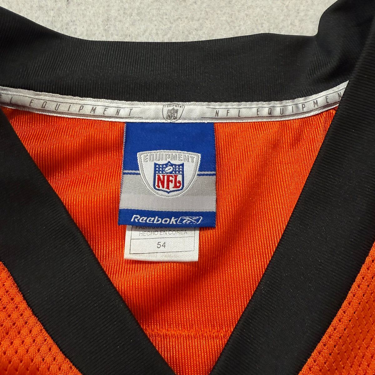 Reebok Bengals jersey brand tag