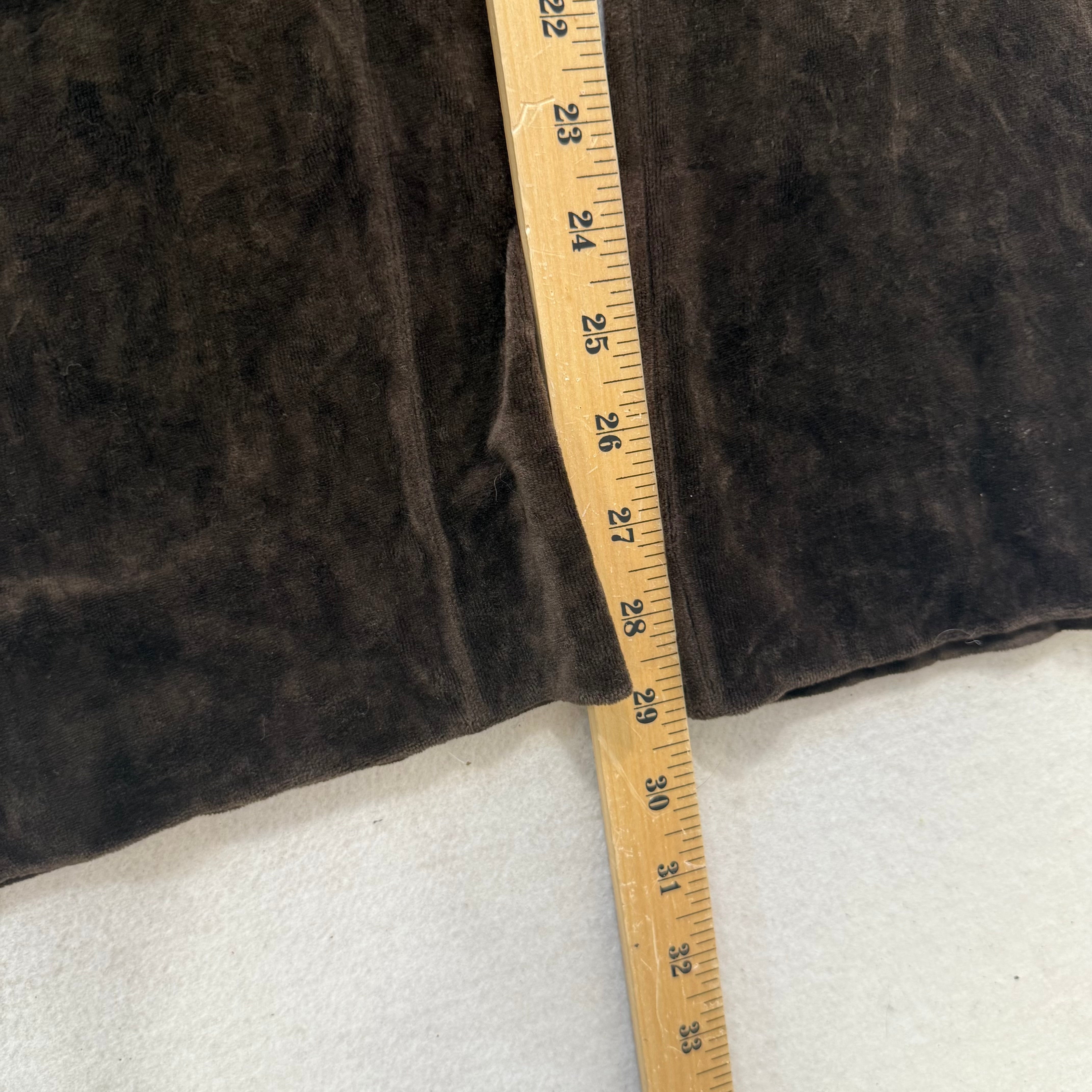 Vintage Juicy Couture Brown Drawstring Flare Velour Pants Juicy Back Design Size M