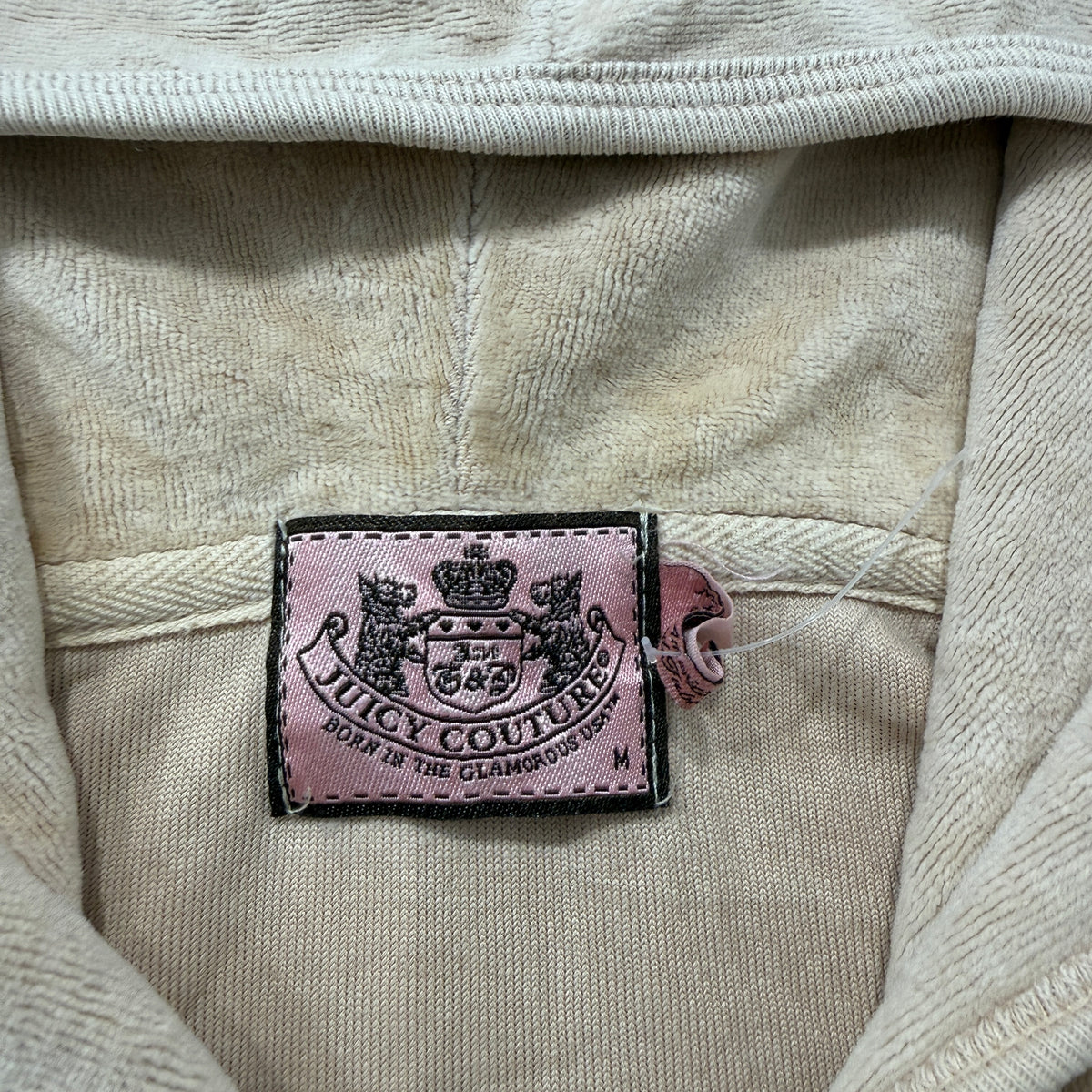 Juicy Couture tan hoodie brand tag size M