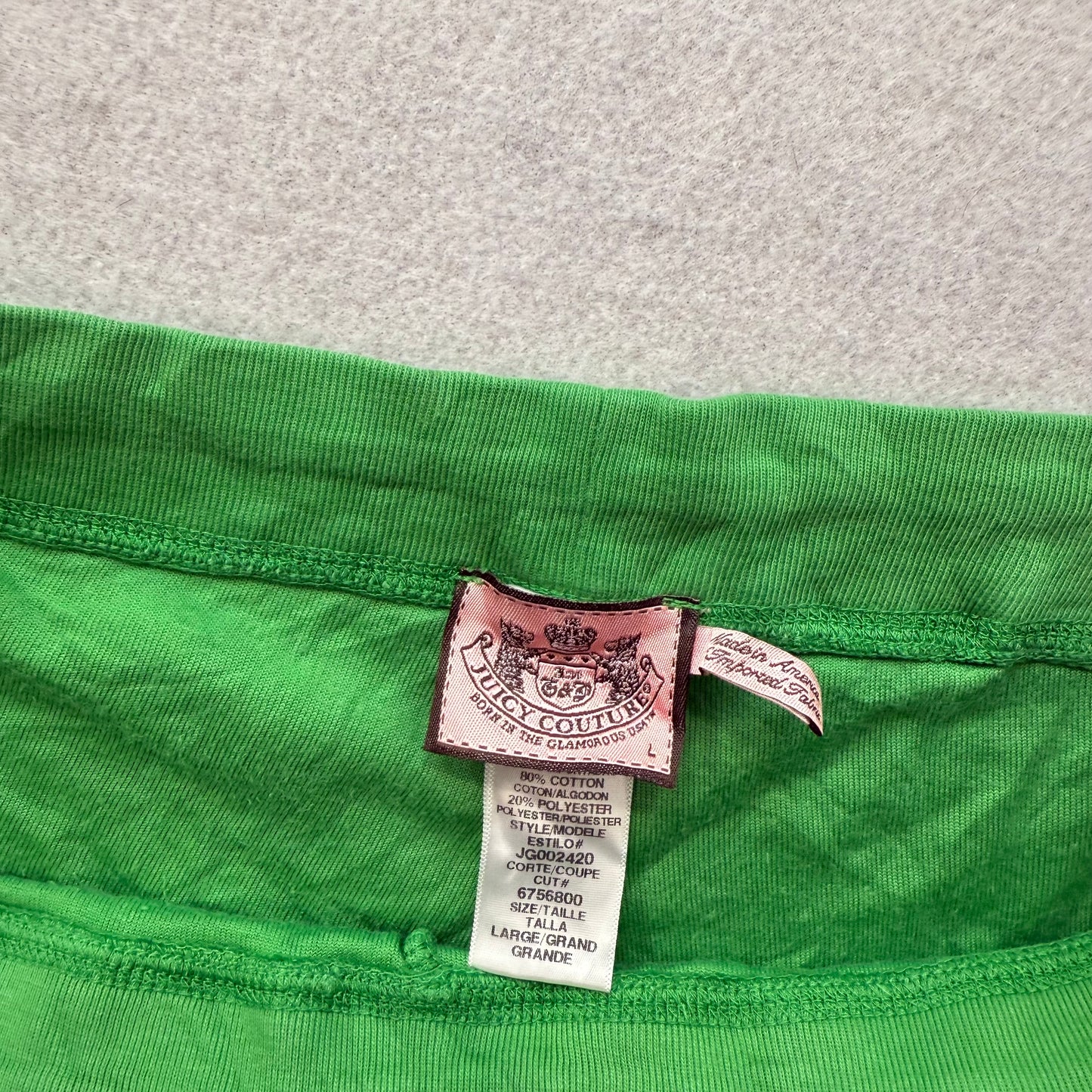 Vintage Juicy Couture Women Kelly Green Velour Flared Track Pant Low Rise Size L
