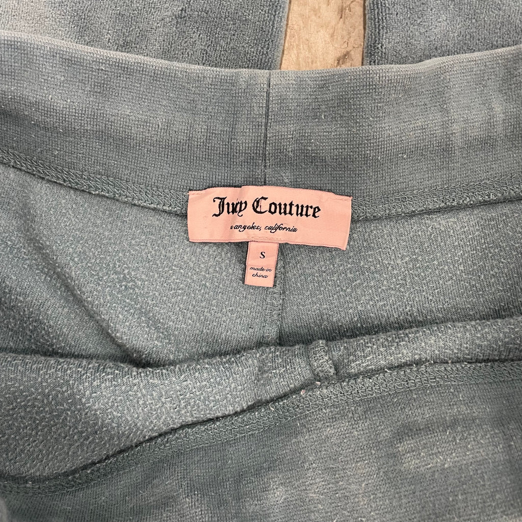 Vintage Juicy couture front design blue velour flared pants size S