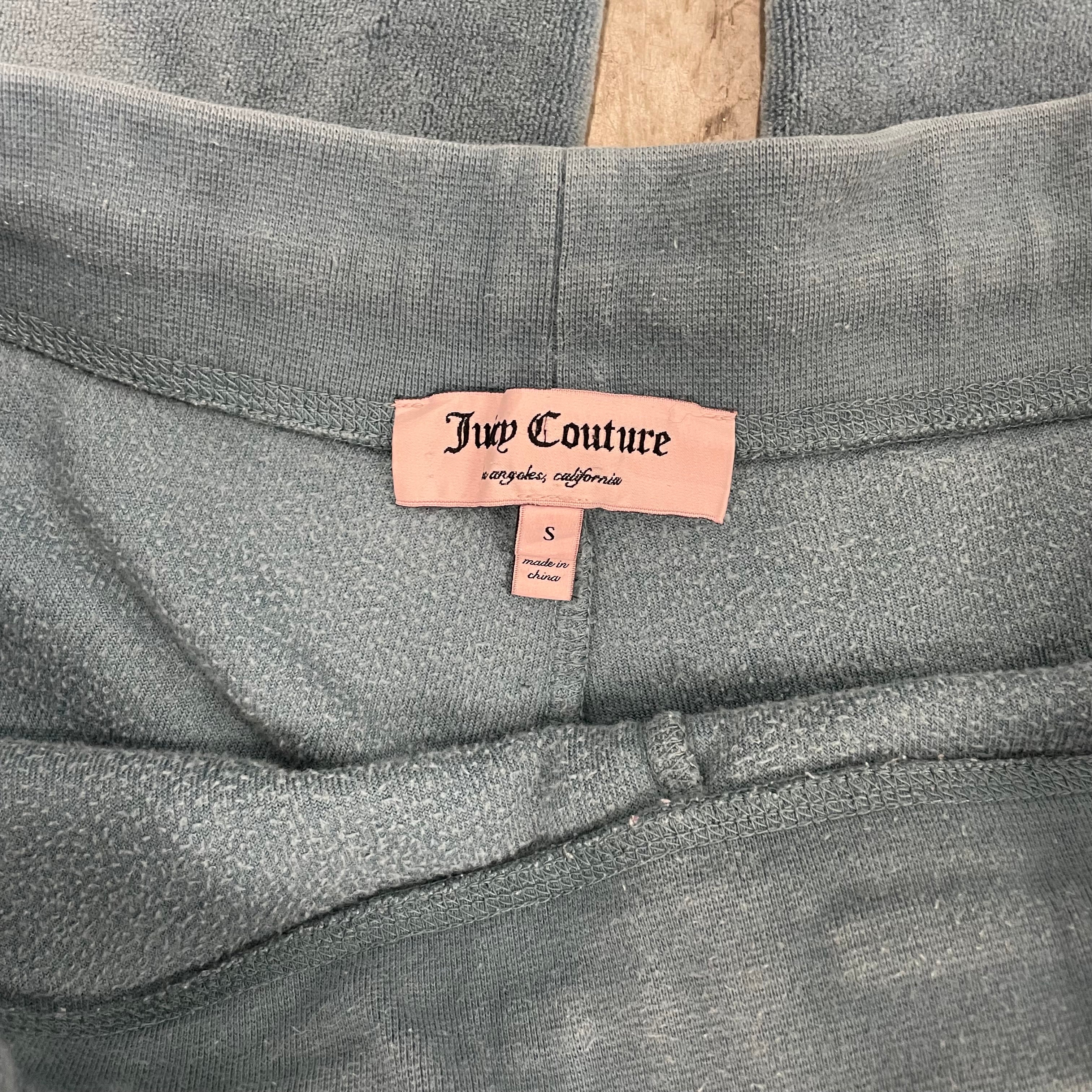 Vintage Juicy couture front design blue velour flared pants size S