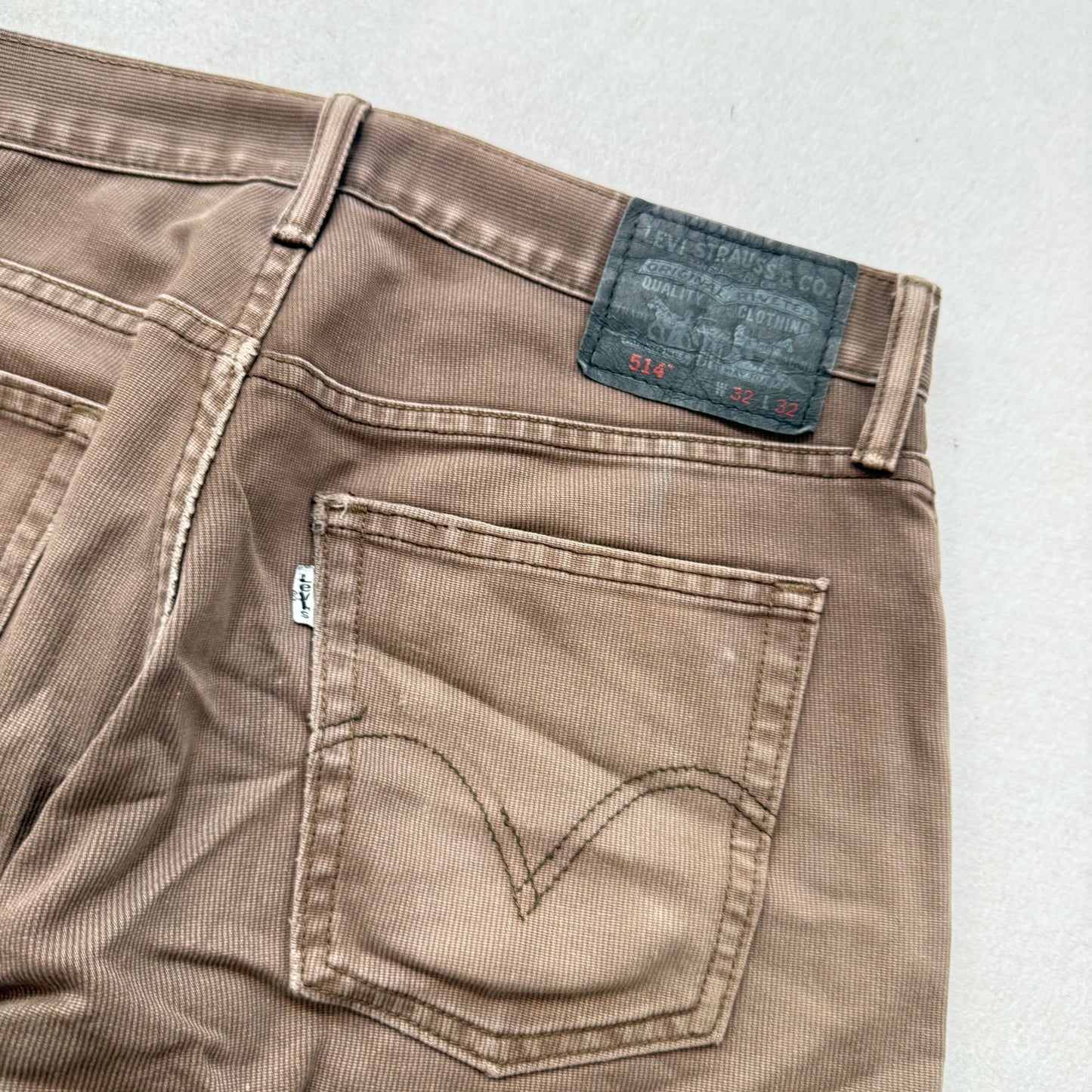Levi Strauss & Co. 514 Men's Taupe Brown Cotton Denim Straight Leg Jeans Size 32